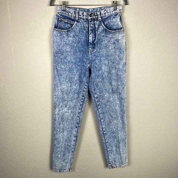 Vintage Rio Bleached Acid Wash High Rise Mom Jeans Straight Leg - Picture 1 of 11